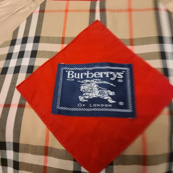 BURBERRY OF LONDON VTG FADED RED TRENCHCOAT WITH PLAID AND DETACHABLE HOOD - Picture 3 of 16